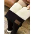 Damen Hochbund-Fleece-Leggings für Wintersport, Fitness und Yoga