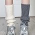 4 Paar Damen Gerippte Strick-Stulpen Socken