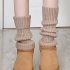 4 Paar Damen Gerippte Strick-Stulpen Socken