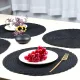 4-teiliges schwarzes rutschfestes rundes Platzset-Set
