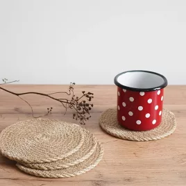 6er-Set handgewebte Jute-Untersetzer