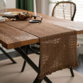 1 Stk. Khaki Gestrickter Tischläufer