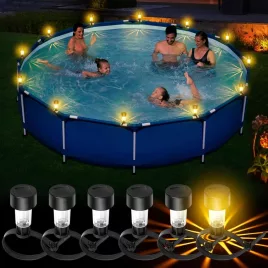   6 Solar-Poollampen – Wasserdichte LED-Lampen zur Pooldekoration