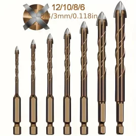 7-teiliges Keramikfliesenbohrer-Set mit Sechskantschaft