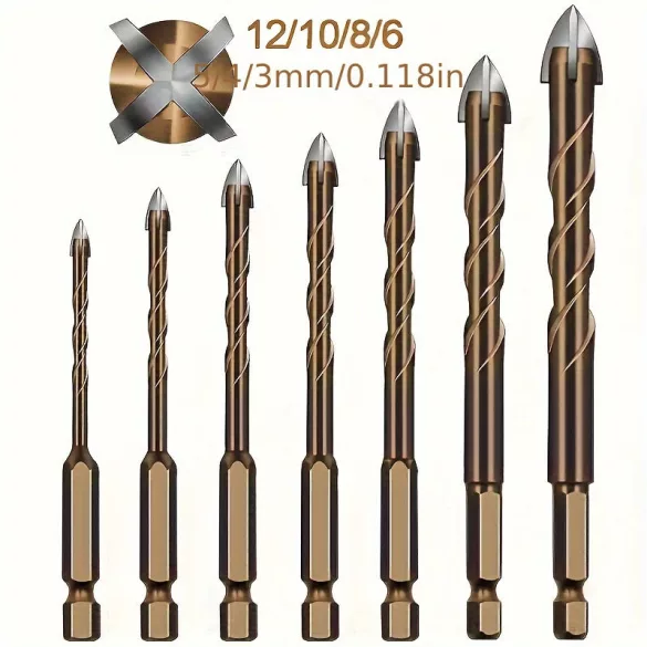 7-teiliges Keramikfliesenbohrer-Set mit Sechskantschaft