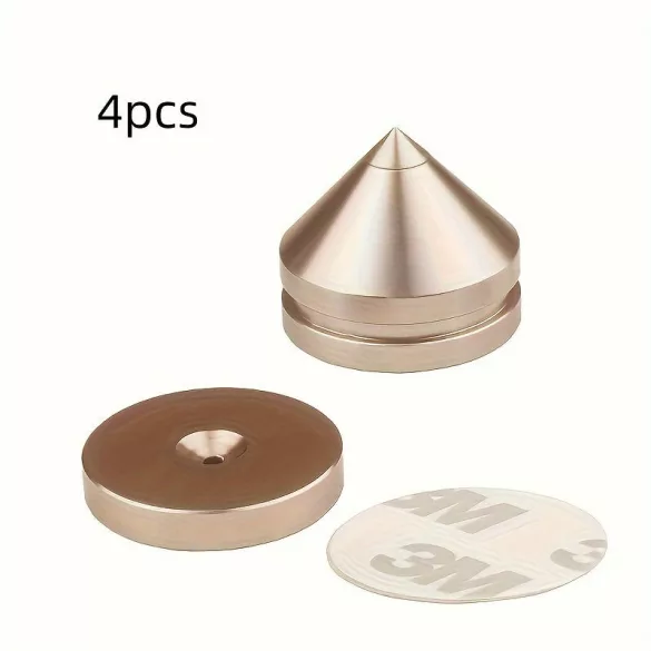 4er-Set große Metallspikes für Lautsprecher aus Kupfer und Aluminium