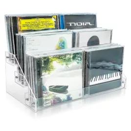 1 Stück Transparenter Acryl-CD-Ständer mit 3 Ebenen