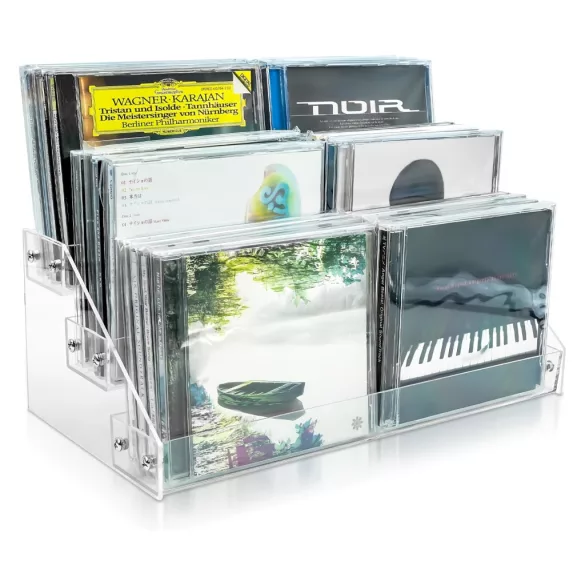 1 Stück Transparenter Acryl-CD-Ständer mit 3 Ebenen