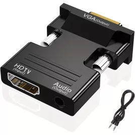   HDTV-VGA Adapter Konverter mit 1080P Auflösung und 3,5mm Audioausgang