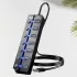 USB 3.0 Hub, 7-Port-Verteiler mit unabhängigen Ein-/Ausschaltern und LED-Anzeigen