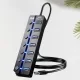 USB 3.0 Hub, 7-Port-Verteiler mit unabhängigen Ein-/Ausschaltern und LED-Anzeigen