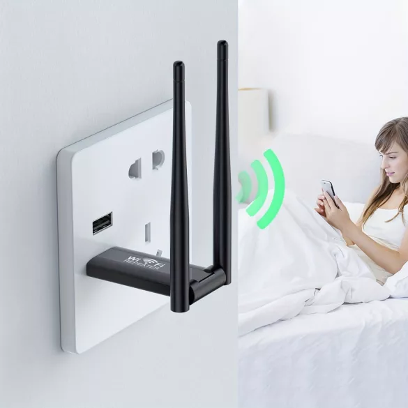 USB kabelloser WiFi-Reichweitenverstärker, 300Mbps Netzwerksignalverstärker