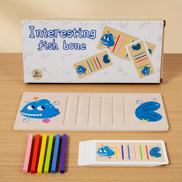 Holz Fischgräten Puzzle - Fördert Farberkennung und Feinmotorik
