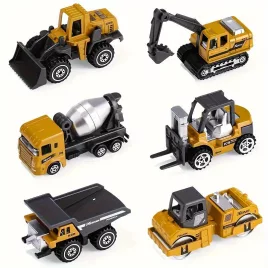 6-teiliges Baufahrzeug-Spielset aus Guss