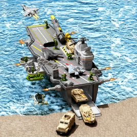 Kinderspielzeug Flugzeugträger mit Militär-Actionfiguren