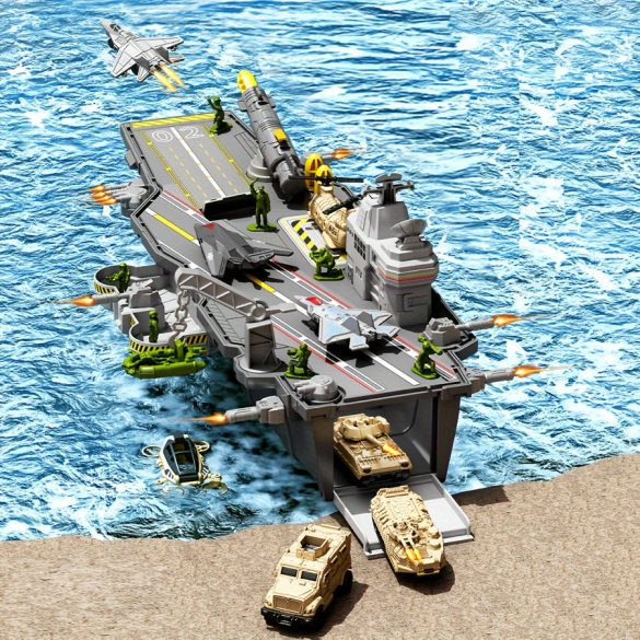 Kinderspielzeug Flugzeugträger mit Militär-Actionfiguren
