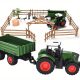 Grüner Traktor und Anhänger Spielset mit Bauernwagen