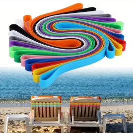 6 dicke Silikon-Handtuchstreifen für Strandstühle
