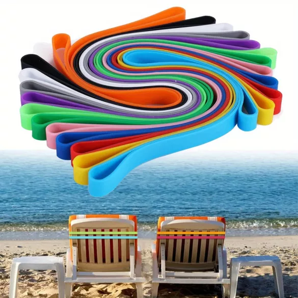 6 dicke Silikon-Handtuchstreifen für Strandstühle