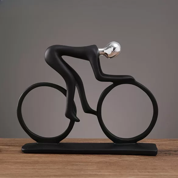 Moderne, abstrakte Radfahrerskulptur