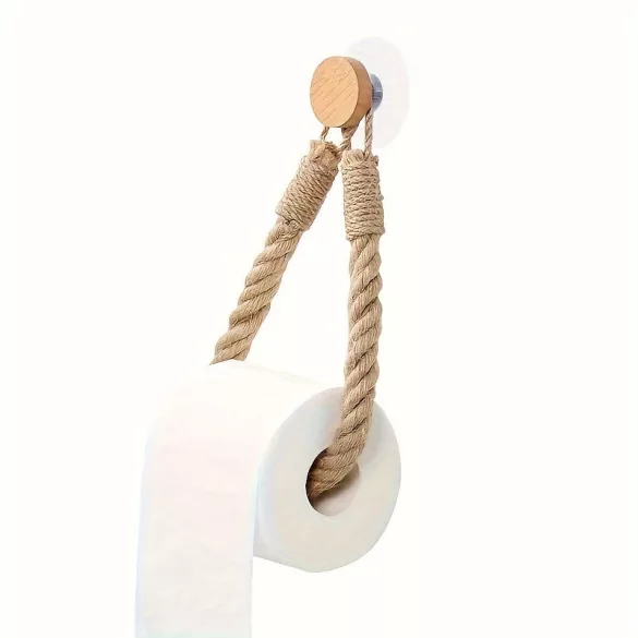 Rustikaler Hanfseil WC-Papierhalter