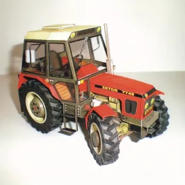 Tschechischer Zetor Traktor Papiermodell-Set