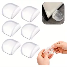 6 Stk. selbstklebende, transparente Silikon-Türstopper