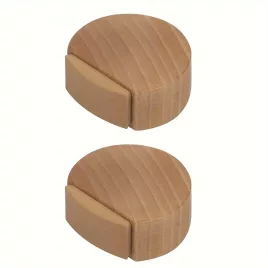 2 Stück Brauner Türstopper aus Holz