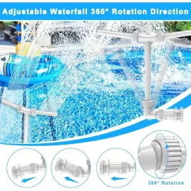   2-in-1 Verstellbarer Poolbrunnen mit 360° Drehung und 350° Neigung