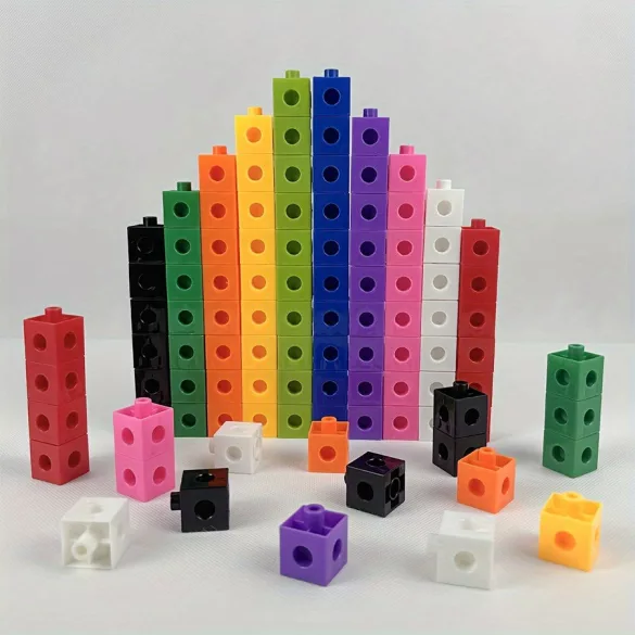 100-teiliges Lernspielzeug, quadratische Bausteine