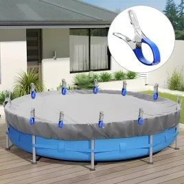 6 Stück hochbelastbare Edelstahl-Poolabdeckungsclips