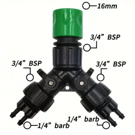 Garten-Tropfbewässerungs-Hahnadapter 4-Wege-Verteiler