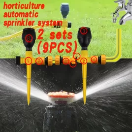   2er-Set Gartenrasen-Automatikbewässerungssystem mit 360°-Drehung
