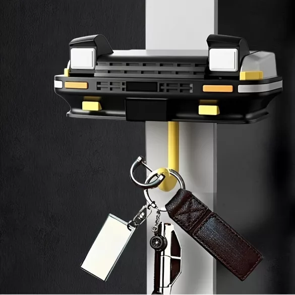Wandmontierter Autoschlüsselhalter mit Cartoon-Design Schwarz - Ohne Lichter