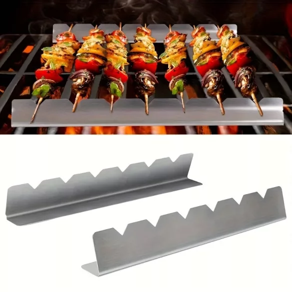 2er-Set Multifunktionaler Edelstahl-Kebabs-Grill, Anti-Deformations-BBQ-Halter