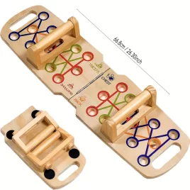   Multifunktionales Holz 2-in-1-Liegestützhalter, Männer Brust- und Bauchtrainer, Heimfitnessgerät für Sportbegeisterte, Liegestützständer