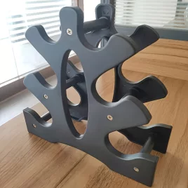   Schwarze ABS-Hantelablage, geeignet für Abschlussgewichte zu Hause und im Fitnessstudio, kompakte Bauweise für je sechs Hanteln pro Seite