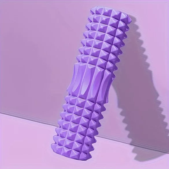 1 Stk. EVA-Schaum-Massagerolle für Yoga und Pilates, mittlere Härte, manuell, Fitness-Rückentrainer, Mobilitätsverbesserung, Fitnessstudio-Zubehör - Schwarz, Blau, Lila 30 cm Schwarz