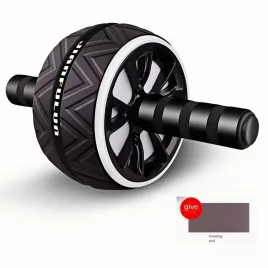   1 Stk. Heimfitness Bauchmuskeltrainer Rad - Tragbarer Core-Stärker Rot & Schwarz mit Griffen, Langlebiges PP-Material für Bauch- und Brustmuskeltraining, Oberkörpertraining Schwarz