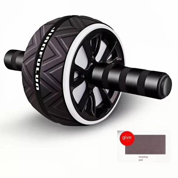 1 Stk. Heimfitness Bauchmuskeltrainer Rad - Tragbarer Core-Stärker Rot & Schwarz mit Griffen, Langlebiges PP-Material für Bauch- und Brustmuskeltraining, Oberkörpertraining Schwarz