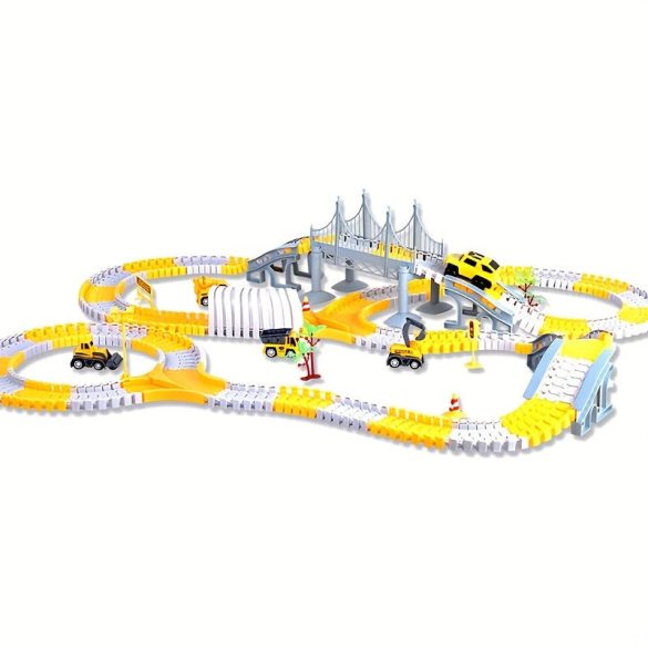 Spielzeuge zur Kindererziehung, Autorennbahn, kleiner Zug, DIY Elektrostrecke, Ingenieur-Auto Weihnachts-, Halloween- und Erntedankgeschenk 343 Stk.