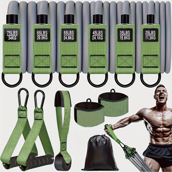 Widerstandsbänder, schwere Trainingsbänder mit Griffen Gelb