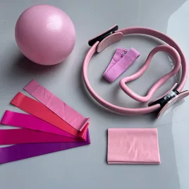   10-teiliges Pilates-Fitness-Set Rosa, 10-teiliges Set, Pilates