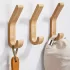 4-teiliges Eichenholz-Wandhaken-Set - Retro Starker Mantel-, Schlüssel-, Hut- und Tassenhaken, Einfache Montage, Natürliche Holzfarbe, Wanddekoration