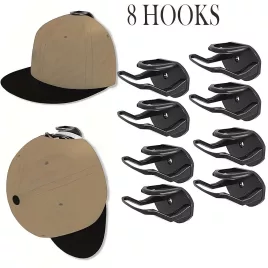   4/8/12/24 Stk. Klebehaken für Hüte an der Wand, Starker Hutaufhänger für Baseballkappen, Minimalistischer Hut-Organizer für Heimdekoration, Hutaufhänger Wand 8 Stk.