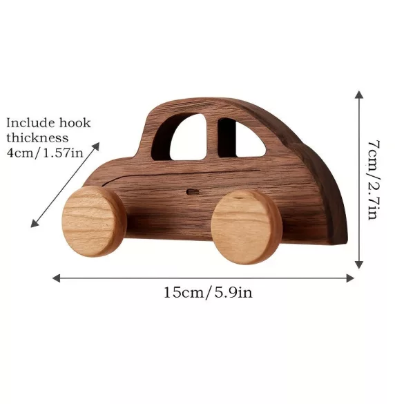 1 Stk./4-tlg. Holz-Auto-Wandhaken-Set Klassische Autos