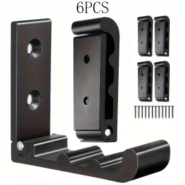   2/4/6-Pack Wellen-Stil Faltbare Wandhaken: Schwerlastlösung für Mäntel, Handtücher, Haken, Hüte, Rucksäcke und Taschen (Schwarz) Schwarz - 6 Stk.