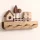Frühling-Sommer-Herbst Saisonaler Dekorativer Holz-Mantel- und Schlüsselhalter mit Haus- und Hasenfiguren - Natürlicher Hartholz-Wandhaken ohne Bohren