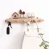 Frühling-Sommer-Herbst Saisonaler Dekorativer Holz-Mantel- und Schlüsselhalter mit Haus- und Hasenfiguren - Natürlicher Hartholz-Wandhaken ohne Bohren