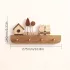 Frühling-Sommer-Herbst Saisonaler Dekorativer Holz-Mantel- und Schlüsselhalter mit Haus- und Hasenfiguren - Natürlicher Hartholz-Wandhaken ohne Bohren